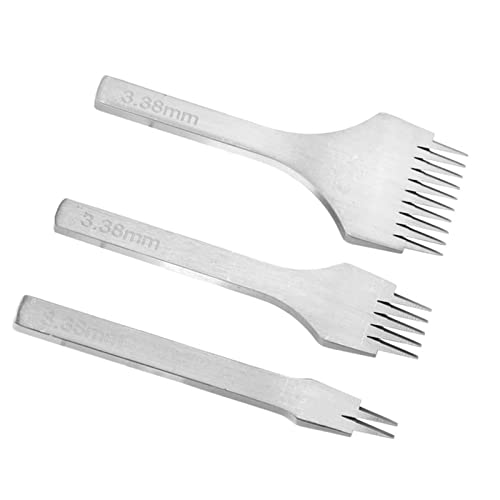 Kikumi 2/5/10 Well Punch Bohrloch White Stahl -Werkzeugset für Leder und Klares Handwerk mit 3 Größen -Storf Pron (Abstand 3,38 mm) von Kikumi