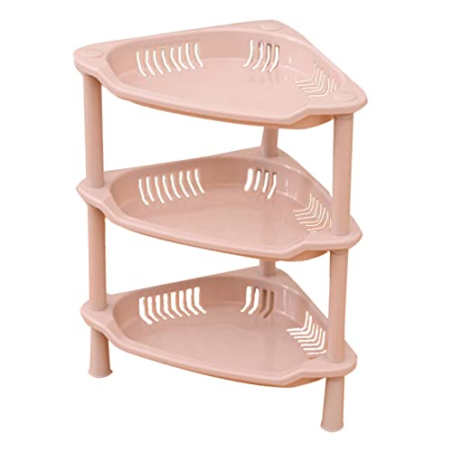 Kikumi 3 Schichten Badezimmerstehende Regal Badezimmerständer PP Land Installation Badezimmer Rack Lagerregale für Badezimmer Küche (Dreieckig) von Kikumi