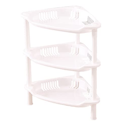 Kikumi 3 Schichten Badezimmerstehende Regal Badezimmerständer PP Land Installation Badezimmer Rack Lagerregale für Badezimmer Küche (Dreieckig) von Kikumi