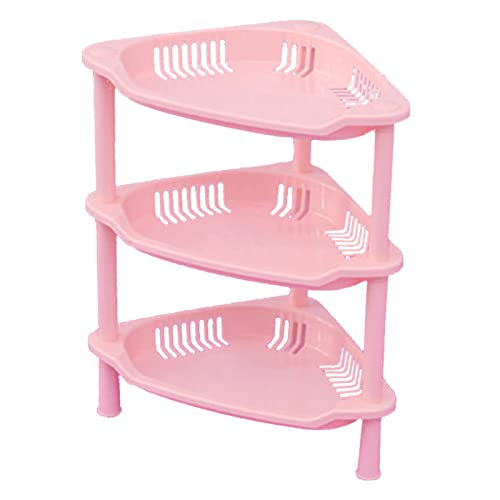 Kikumi 3 Schichten Badezimmerstehende Regal Badezimmerständer PP Land Installation Badezimmer Rack Lagerregale für Badezimmer Küche (Dreieckig) von Kikumi