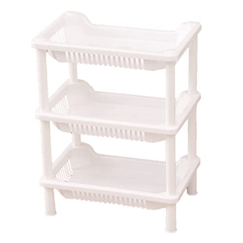 Kikumi 3 Schichten Badezimmerstehende Regal Badezimmerständer PP Land Installation Badezimmer Rack Lagerregale für Badezimmer Küche (Quadrat) von Kikumi