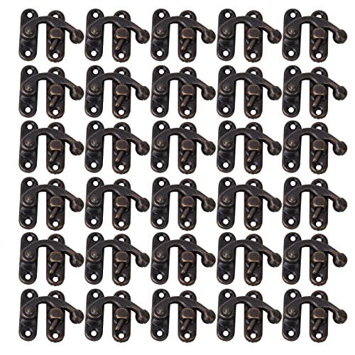 Kikumi 30 PCs HaSP Hook Retro Style Iron Latch Hook HaSP für Schmuck Geschenkboxen 3.2 X 2,8 Cm (Blauer Bronze rechts Haken) von Kikumi