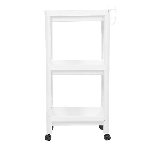 Kikumi Badezimmerturmregal, Großer Speicherplatz Badezimmer Regal Rack Plastik Starkes Traging für Schlafzimmer (3 Schichten (mit Rädern)) von Kikumi
