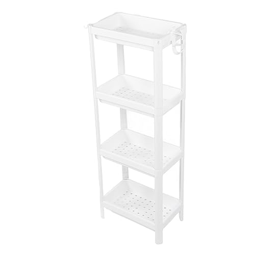 Kikumi Badezimmerturmregal, Großer Speicherplatz Badezimmer Regal Rack Plastik Starkes Traging für Schlafzimmer (4 Tier) von Kikumi