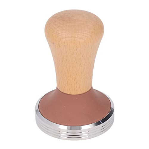Kikumi Beechwood Coffee Manips Holzgriff Kaffeepulver Presse Hammerschleife mit Edelstahlbasis für Anfänger Baristas (#1) von Kikumi
