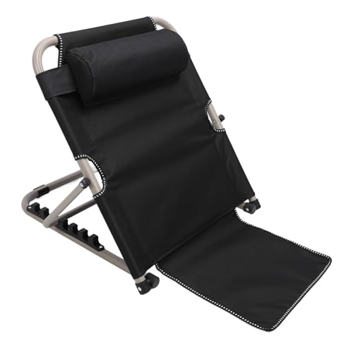 Kikumi Hebensbett Im Rückenlehne Stuhl mit Kopfkissen Falten Multifunktional 6 Grad 6 Grad Rückenstuhl für Schwangere Frauen Rückenlehne Bödenstuhl mit Kopfkissen auf (Schwarz) von Kikumi