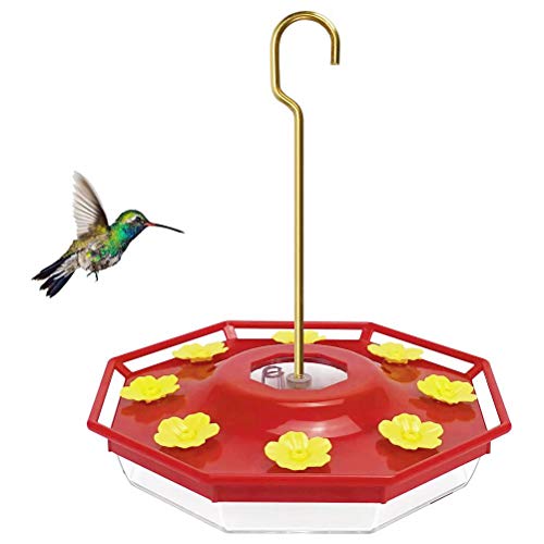 Kikumi Hummingbird Feeder Outdoor Hanging Hummingbird Fütterungsschale 8 Fütterungshäfen 8 Blumen für Vogelversorgung (8 gelbe Blumenvogelfütterung) von Kikumi