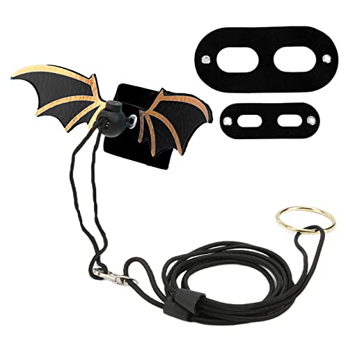 Kikumi Lederreptilien Echsenkabelbaum 3 Verstellbare Echsenleine für Reptilien mit Kühlen Flügeln für Eidechsen Amphibien (Schwarz) von Kikumi