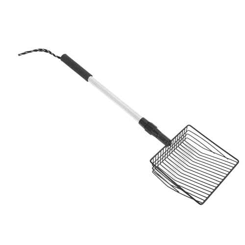 Kikumi Leichter Ausgedehnbarer Katzenstreu -Schaufel, Vielseitiger Feiner Bildschirm, Langgang mit Hühnerpackputzreiniger mit Langem Griff für Alle Kleinen Haustiere (Modell A 2 Abschnitt Handle) von Kikumi