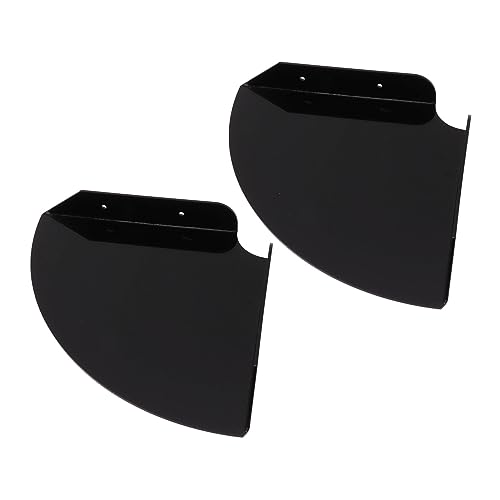 Kikumi Packung mit 2 Wand Montierten Eckregalen, Schwimmende Eckregale, Viertel Runde Hänge in Eckregalen für Schlafzimmer, Wohnzimmer, Duschbad (Schwarz) von Kikumi