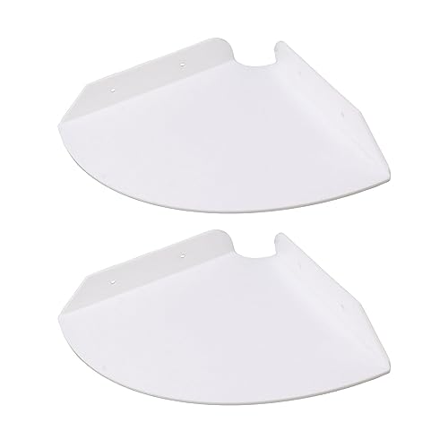 Kikumi Packung mit 2 Wand Montierten Eckregalen, Schwimmende Eckregale, Viertel Runde Hänge in Eckregalen für Schlafzimmer, Wohnzimmer, Duschbad (Weiß) von Kikumi