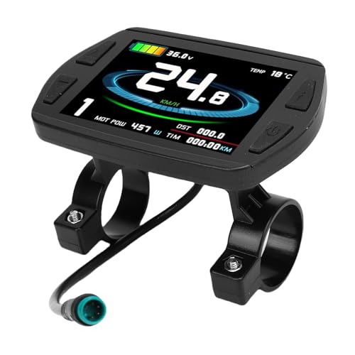 Kikumi Schneemobil Messer, Elektrischer LCD-Farbbildschirm Leistungs Stufen Geschwindigkeit Laufleistung Display Meter, ABS-Material mit Wasserdichter Hintergrund Beleuchtung für von Kikumi