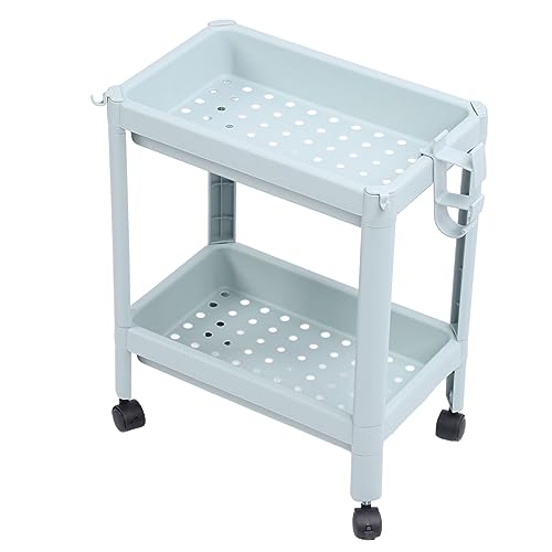 Kikumi Stehende Regal, Bad Aufbewahrung Offenes Regal Einheit Großkapazität Einfacher Zugangsraum Sparen Multifunktional für das Wohnzimmer (2 Schichten (mit Rädern)) von Kikumi