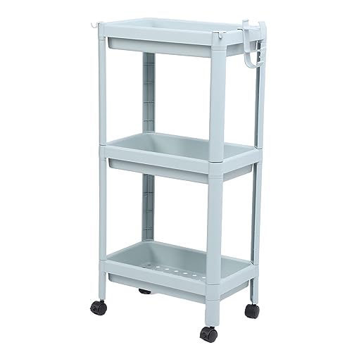 Kikumi Stehende Regal, Bad Aufbewahrung Offenes Regal Einheit Großkapazität Einfacher Zugangsraum Sparen Multifunktional für das Wohnzimmer (3 Schichten (mit Rädern)) von Kikumi
