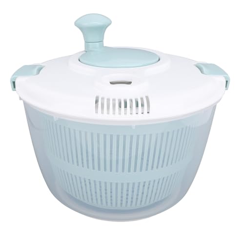 Salatspinner PP 5L Multifunktional Salatspinner Gemüse Trockner Obst Unterlegscheibe mit Deckel Drain Bowl Colander für Heimküche Blau von Kikumi
