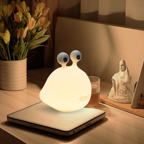 Kikuo Nachtlicht aus Silikon Kinder, Niedliche Schnecke Nachtlicht, Kinder Touch Control Lichter, USB wiederaufladbare tragbar Nachtlicht für Baby Kinder Schlafzimmer Deko Geburtstag Geschenke von Kikuo