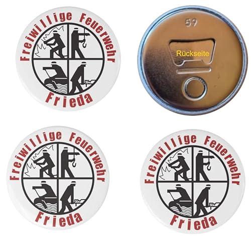 3 Magnet-Flaschenöffner Freiwillige Feuerwehr personalisierbarer Kühlschrankmagnet Geschenk Mitgebsel Feuerwehrfest (Feuerwehr 3-er Set) von Kilala