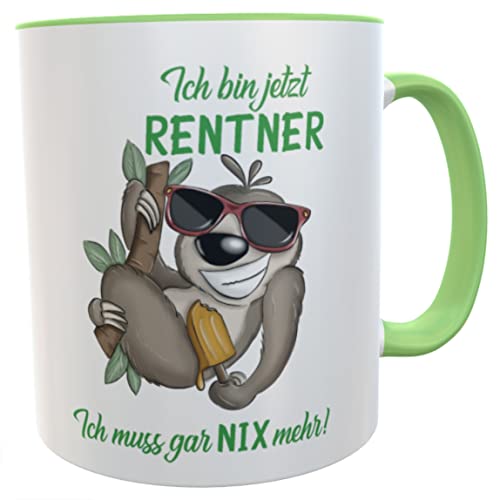 Kaffeetasse Geschenk Rentner Abschiedsgeschenk Altersteilzeit lustiger Spruch Teetasse Teebecher Abschied Kollegen (Faultier) von Kilala