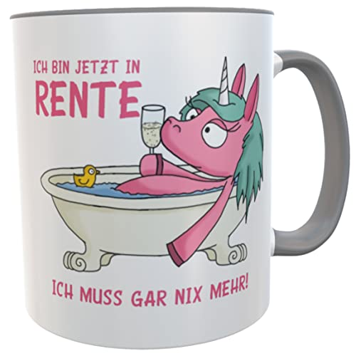 Geschenk Rentnerin Kaffeebecher Abschied Kollegin Ruhestand Altersteilzeit lustiger Spruch Teetasse Pension (Einhorn) von Kilala