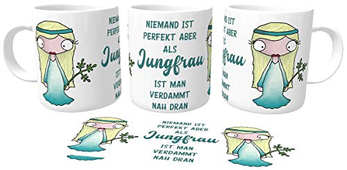 Kilala Henkeltasse Sternzeichen Horoskop Spruch Geburtstagsgeschenk lustiges Geschenk Becher Tee Kaffetasse (24.08-23.09 Jungfrau) von Kilala