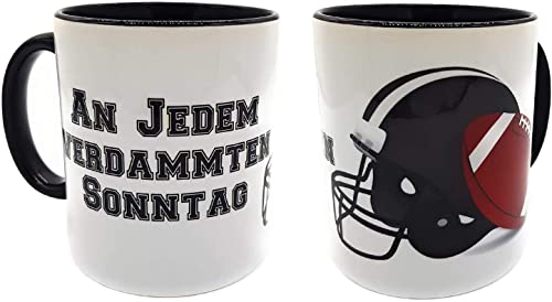 Kilala Super Bowl Tasse Football mit lustigem Spruch An jedem verdammten Sonntag Geschenk Fan Tasse inkl. Geschenkverpackung (Spruch, Helm, Ball) von Kilala