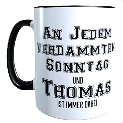 Kaffeetasse Football mit lustigem Spruch An jedem verdammten Sonntag Geschenk Fan Tasse inkl. Geschenkverpackung (mit Namen) von Kilala