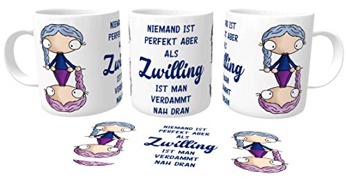 Kilala Kaffeetasse Sternzeichen Horoskop Spruch Geburtstagsgeschenk lustiges Geschenk Becher Tee Tasse (22.5-21.06 Zwilling) von Kilala