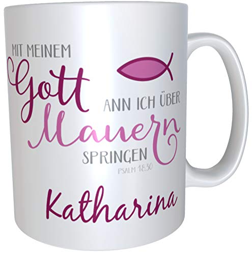 Kilala Tasse Kommunion Wunsch-Name Erstkommunion christlicher Spruch Gottes Segen Tee Becher inkl. Geschenk-Verpackung von Kilala