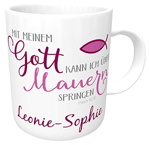 Kilala Tasse Konfirmation mit Namen und Spruch Geschenk Mädchen inkl.Geschenkverpackung (rosa) von Kilala