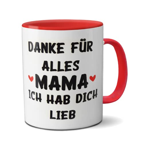 Kilala Tasse Danke Mama, weiß, Kaffeetasse aus Keramik, Kaffeebecher Geschenk zum Muttertag von Kilala