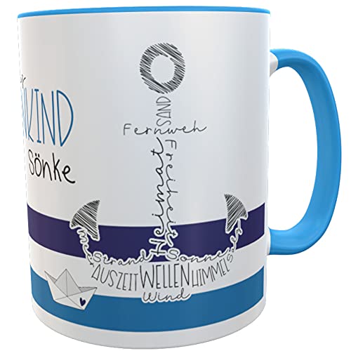 Kilala Tasse für Ostsee- und Nordseeliebhaber Küstenkind maritimes personalisiertes Geschenk Anker Geburtstag Freunde Kollegen von Kilala