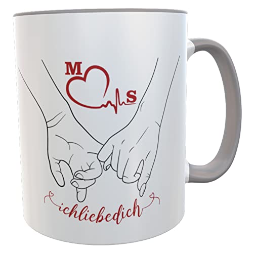 Kilala Tasse Ich liebe Dich mit mit Händen Herz Motiv, Geschenk für Valentinstag, Kaffeetasse mit Liebesbotschaft für Partner, Verlobte, Geburtstag von Kilala