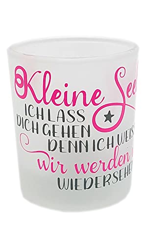 Kilala Teelicht für Sternenkinder Trauer Kerze Trost Schutzengel mit Spruch Fehlgeburt Geschenk (kleine Seele rosa) von Kilala
