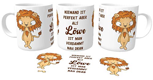 Kilala Teetasse Sternzeichen Löwe Horoskop Spruch Geburtstagsgeschenk lustiger Kaffeebecher Tasse Tee (24.07-23.08 Löwe) von Kilala