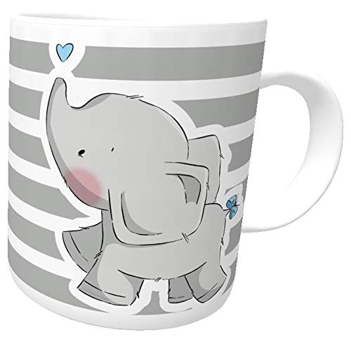 Kindertasse Elefant Eli Love emmapünktchen mit Wunschname inkl. Geschenkverpackung (Keramik) von Kilala