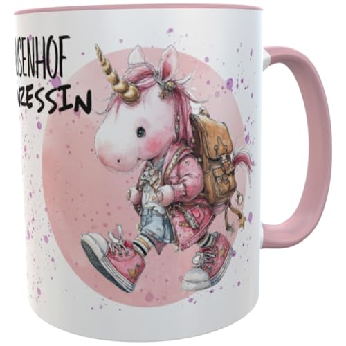 Personalisierte Einhorn Tasse zum Schulanfang – Geschenk für I-Dötzchen & Erstklässler – 330ml, spülmaschinenfest, Name wählbar, Schulkind (Einhorn rosa) von Kilala