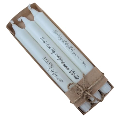 Stabkerzen 3er-Set – Geschenk zur Jugendweihe für Jungen & Mädchen – Elegante Tischdekoration, mit Sprüchen veredelt (Der Weg...) von Kilala
