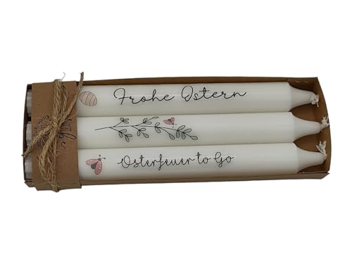 Stabkerzen Kerzen Set Oster- und Frühlingsmotive mit Spüchen Dekokerzn Tischdeko Osterdeko (Fühlingsflair) von Kilala