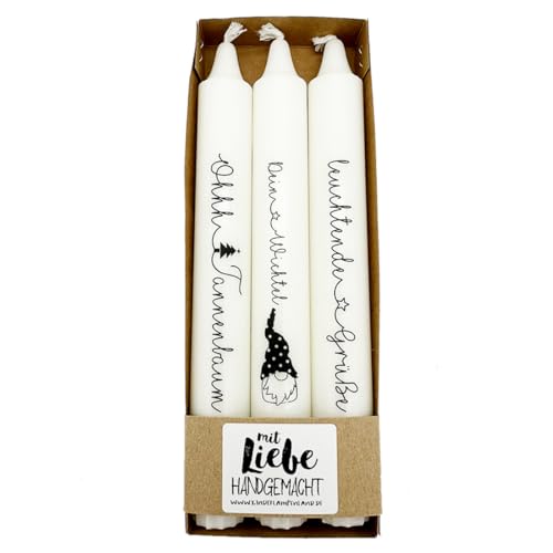 Kilala Stabkerzen mit Weihnachtsspruch Kerzen mit besinnlichen Sprüchen (Dein Wichtel) von Kilala