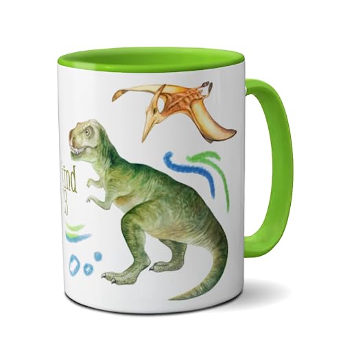 Tasse Schulkind 2024 T-Rex zur Einschulung Schulkind Mädchen Jungen Becher Dinobecher Dinotasse Zuckertüte von Kilala