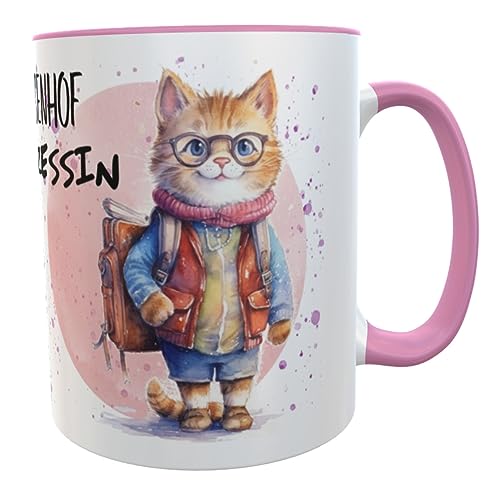 Tasse Schulkind 2024 Katze Pausenprinzessin personalisierter Becher Geschenk Einschulung Mädchen Befüllung Zuckertüte (Katze) von Kilala