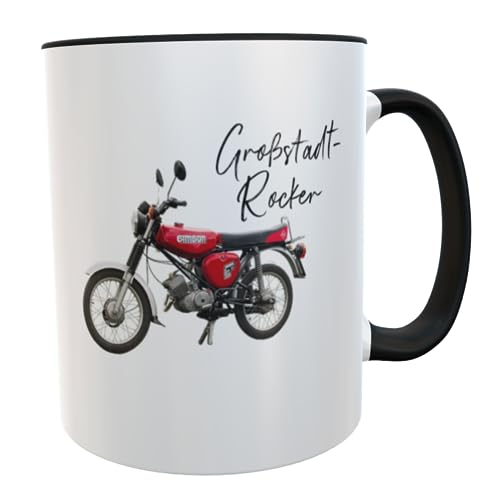 Tasse mit Moped-Motiv Simson - Tolles Geschenk für Mofa-Führerschein jugendliche Mädchen Jungen -Besitzer DDR (rot) von Kilala