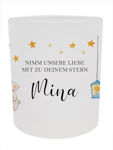 Teelicht für Kinder Trauer Kerze Trost Schutzengel mit Spruch Fehlgeburt Geschenk (Hase-Nimm) von Kilala