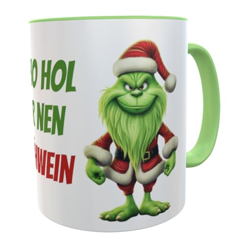 Wichtelgeschenk Tasse Grinsch 2023 mit lustigen Spruch Glühweinbecher Wichteln, Weihnachtsfeier Weihnachten Geschenk Kollegen (HO HO HOL) von Kilala