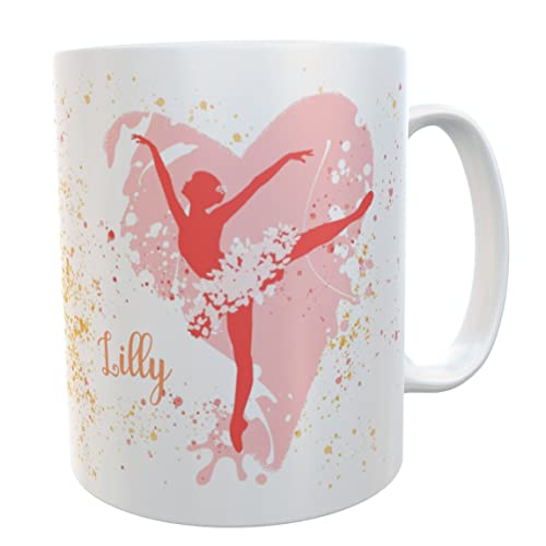 personalisiert Tasse Ballerina Ballett Tanz-Lehrerin Kaffeetasse Tänzerin Herz Tanzgeschenke Tanzen Damen von Kilala