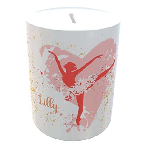 personalisierte Spardose Ballerina für Geldgeschenk Wunscherfüller (Ballerina Herz rosa) von Kilala