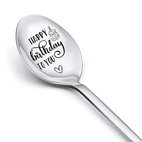 Geburtstagslöffel Geschenke für Frauen Männer Happy Birthday To You Löffel für beste Freundin, Tochter, Sohn, Geburtstagsgeschenk für Mädchen, Jungen, Papa, Kaffeelöffel von Kilener