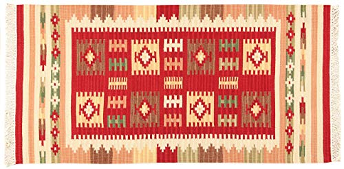 Kilim Carpets by Jalal Teppich In Kilim Fine rot/Mehrfarbig 160 x 230 cm von Kilim Carpets by Jalal