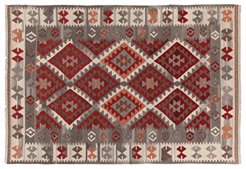 Kilim Carpets by Jalal Teppich In Kilim Zagros beige/rot 140 x 200 cm von Kilim Carpets by Jalal