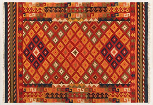 Kilim Carpets by Jalal Teppich Kilim Sivas 1 rot/Mehrfarbig 140 X 200 cm von Kilim Carpets by Jalal